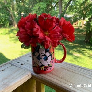 Wonder Woman floral mug